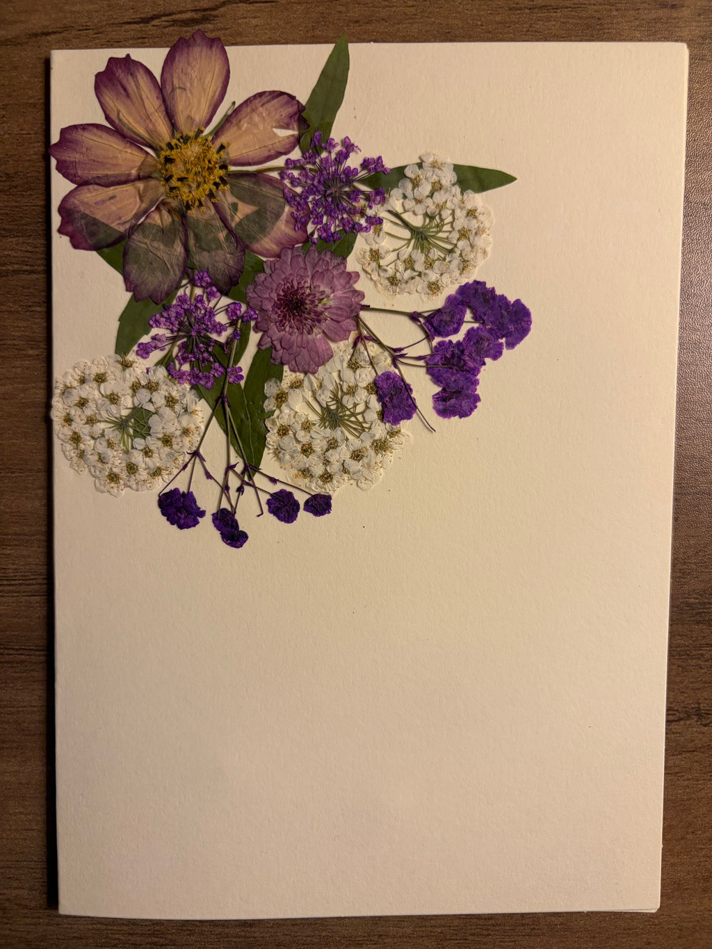Hand pressed flower cards