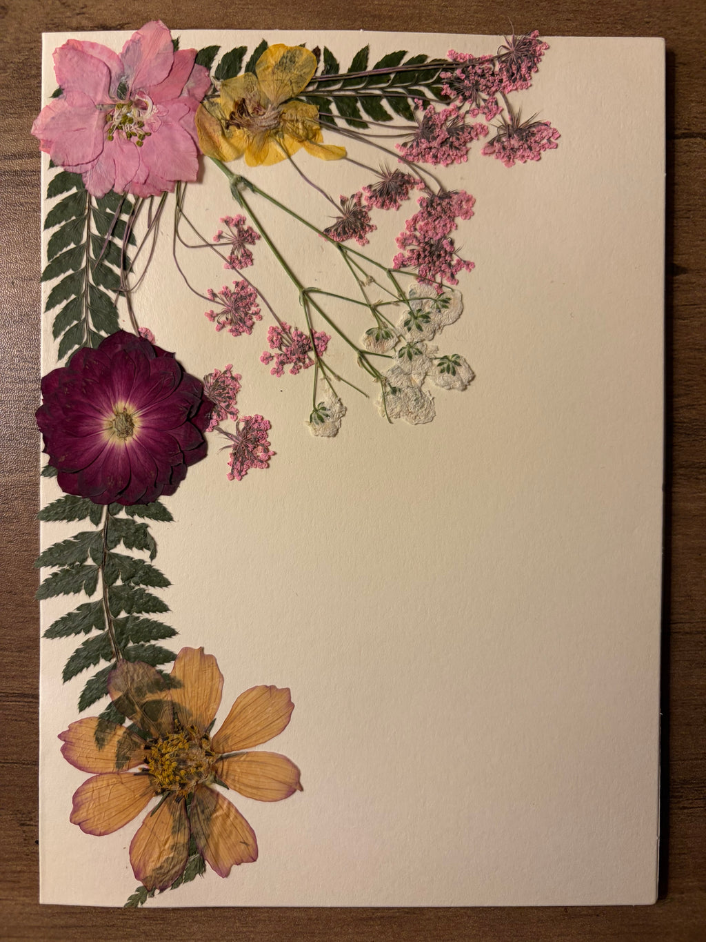Hand pressed flower cards