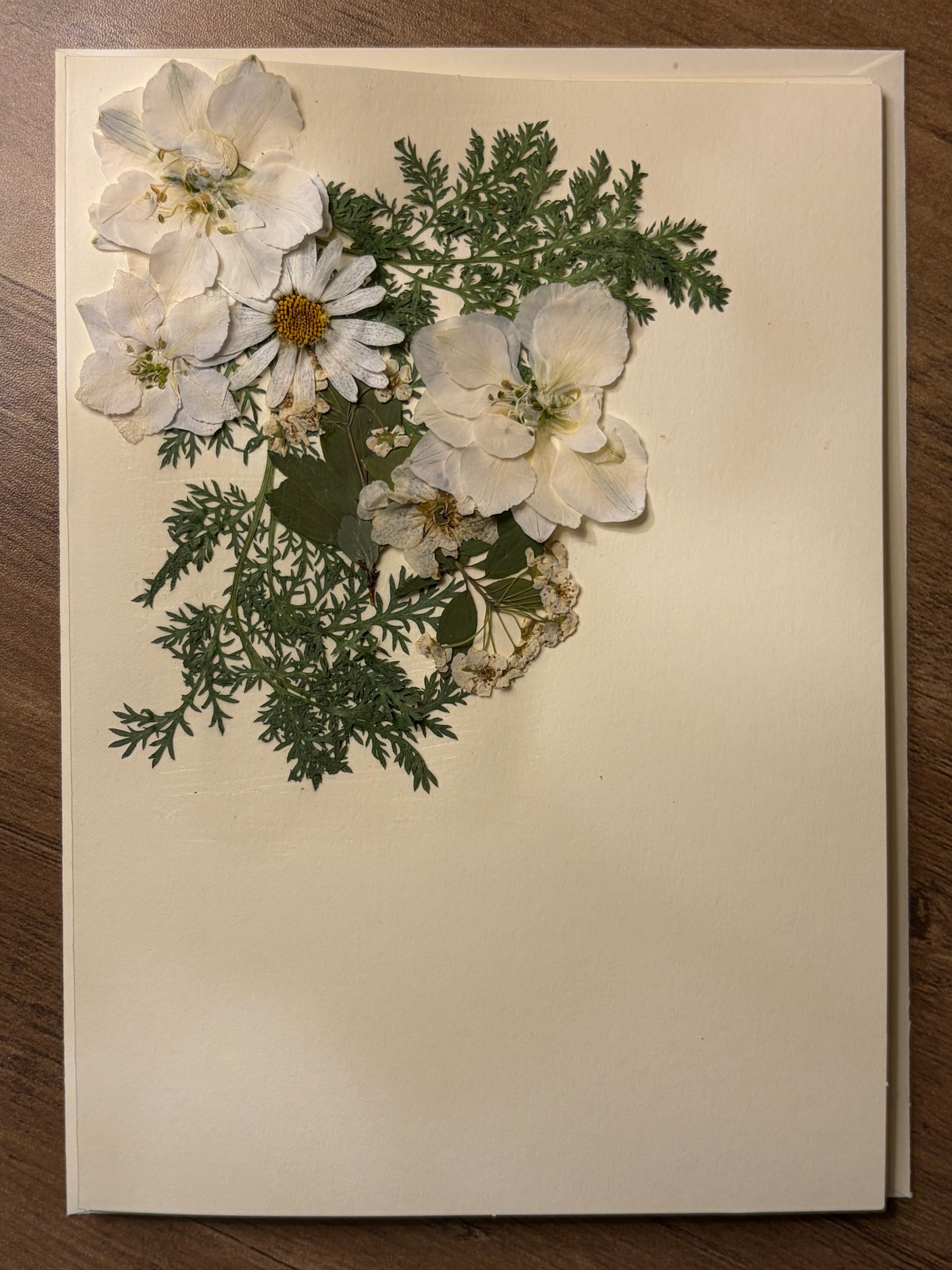 Hand pressed flower cards