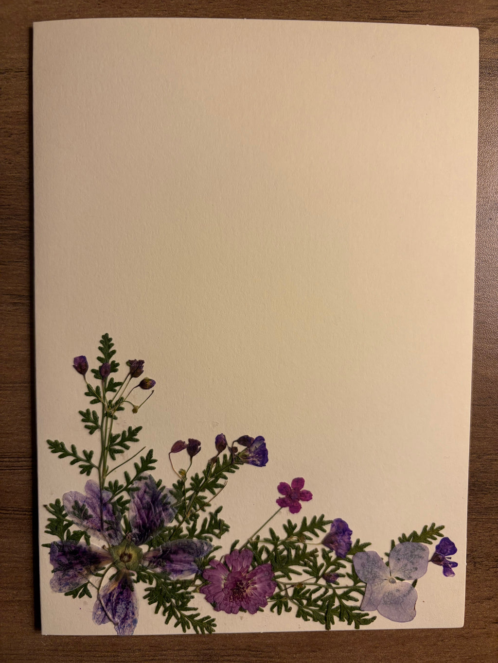 Hand pressed flower cards