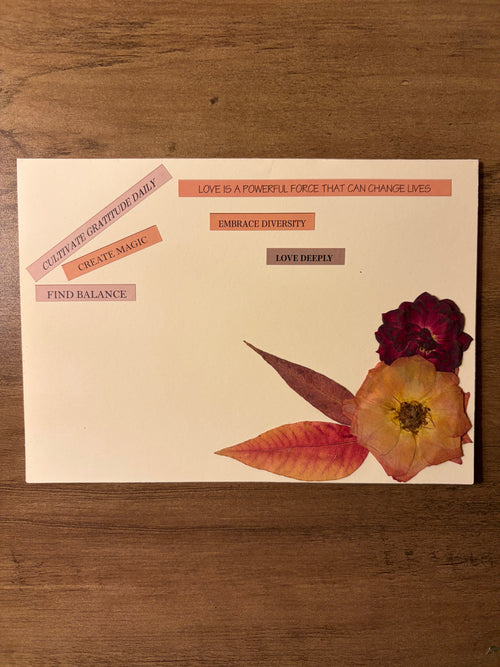 Hand pressed flower card